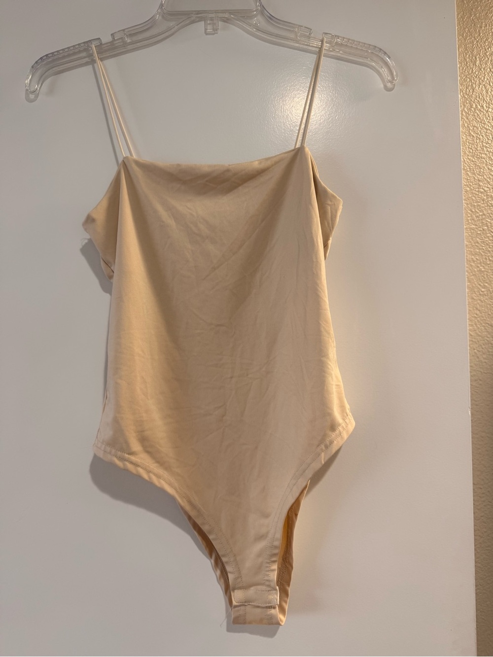 Women’s Cream One-Piece Bodysuit with Spaghetti Straps